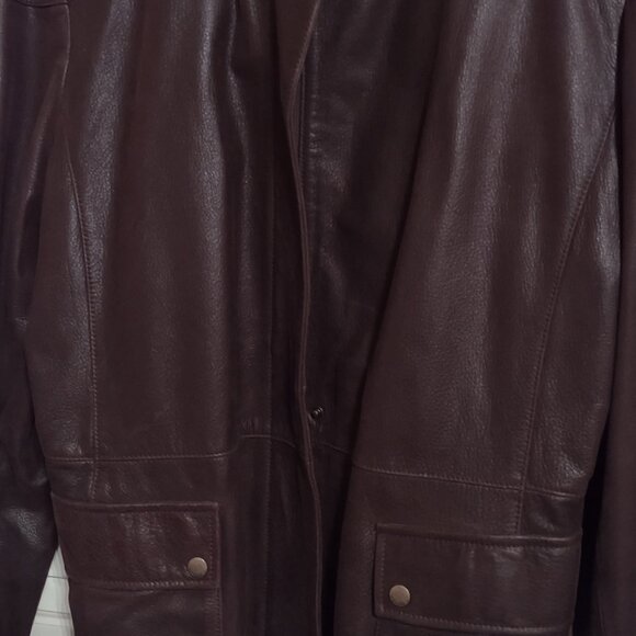 Cole Haan All leather Bomber Jacket - Picture 4 of 9